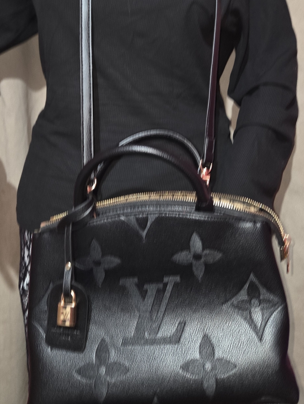 Black Monogram Empreinte Alma BB Satchel Crossbody